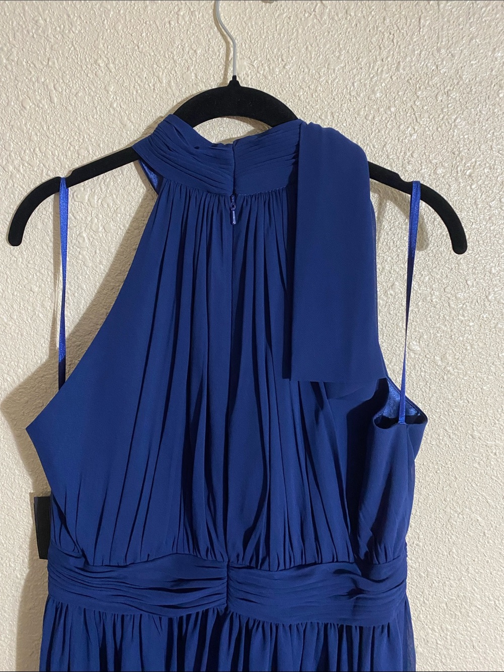 NWT Ieena for Mac Duggal Navy High Neck Chiffon Gown 55035 Size 12 - Picture 11 of 16